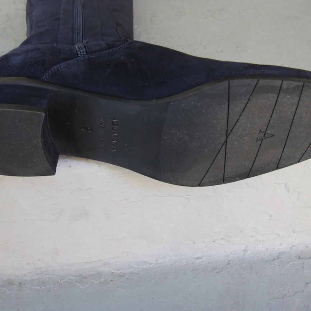 Aquatalia Luciana Women's Stretch Suede‎ Tall Boots Sz. 9 Nvy Blue - Picture 11 of 11
